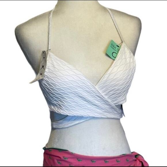 Sundazed Simone Underwire White Halter Wrap Swimsuit Top 32C New with tags - Picture 2 of 7